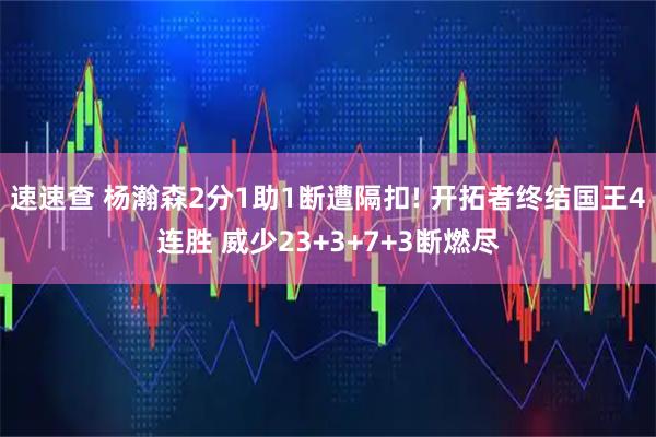 速速查 杨瀚森2分1助1断遭隔扣! 开拓者终结国王4连胜 威少23+3+7+3断燃尽