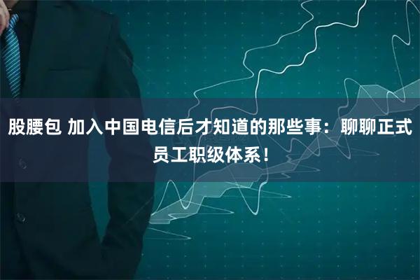 股腰包 加入中国电信后才知道的那些事：聊聊正式员工职级体系！